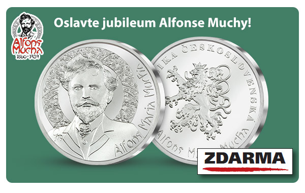 Jubilejní pamětní medaile Alfons Maria Mucha ZDARMA pro Vás